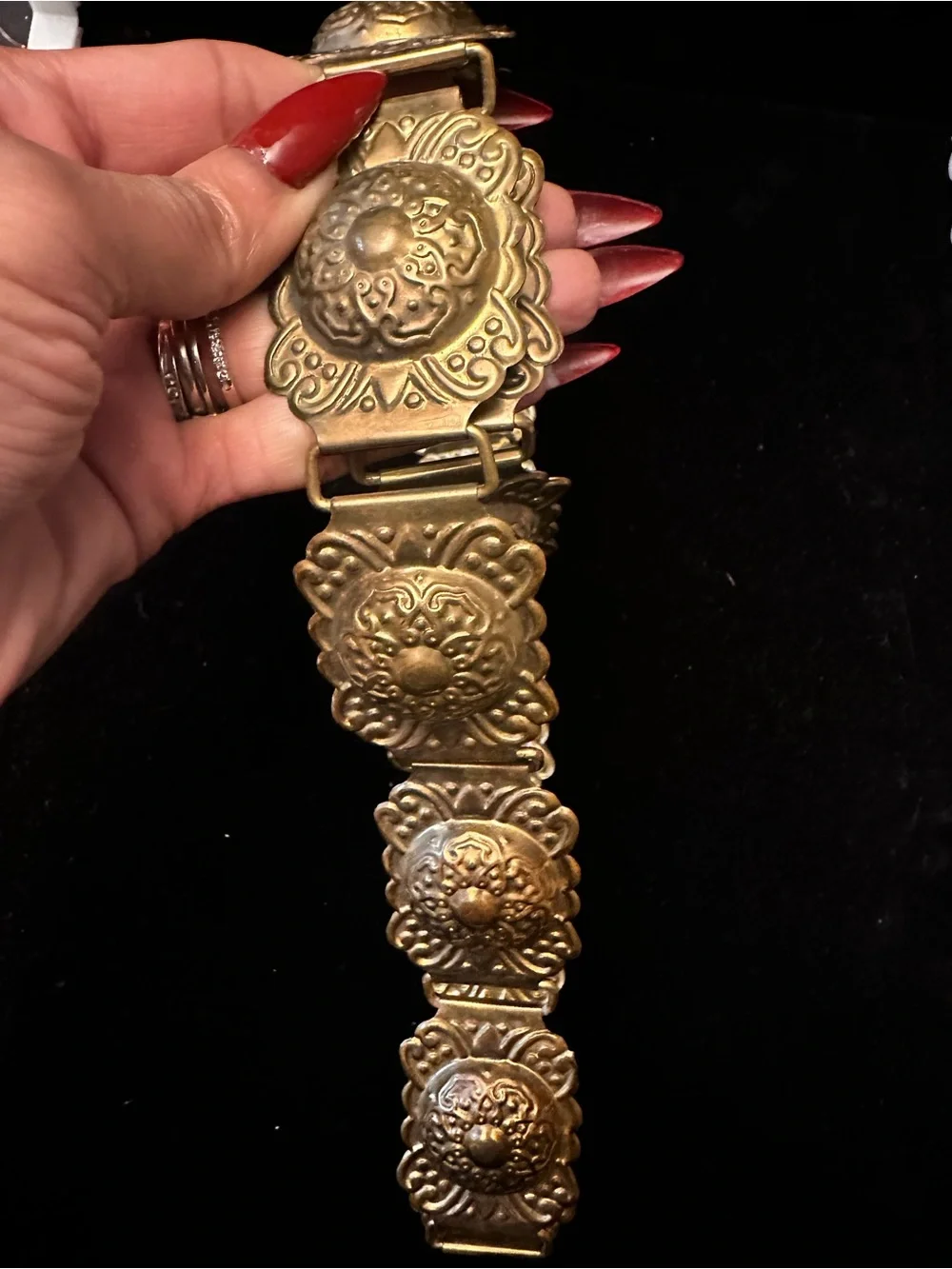 Borouque Style Vintage Gilt Washed or Brass Waist chain/ Belt 33”